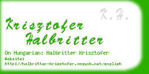 krisztofer halbritter business card